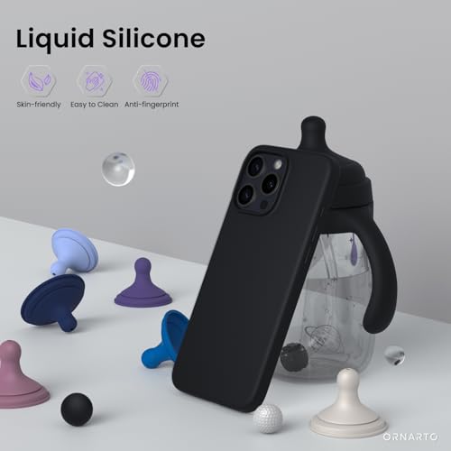 Slim Liquid Silicone 3 Layers Soft Gel Rubber Shockproof Protective Cover with Anti-Scratch Microfiber Lining-Chalk Pink for 16 Pro